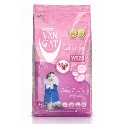 Van Cat Compact Baby Powder cementējošās smiltis kaķu tualetem ar bērnu pūderi 15kg