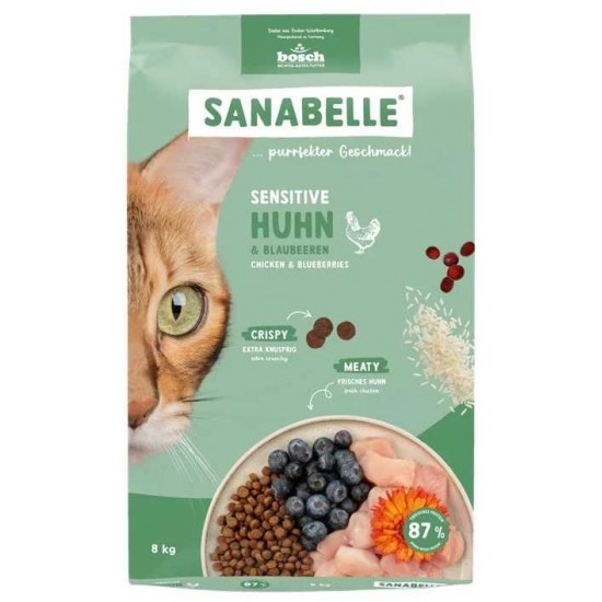 Sanabelle Sensitive Poultry sausā barība kaķiem ar mājputnu gaļu 8 kg