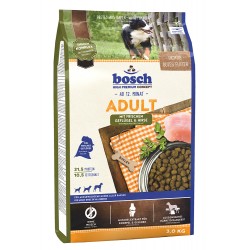 Bosch Adult Geflügel and Hirse Pilnvērtīga sausā barība ar putna gaļu visu šķirņu pieaugušiem suņiem.  ar vistas gaļu un prosu, 3 kg 