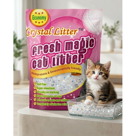 Crystal Litter Silica gel smiltis kaķu tualetēm 3.8l