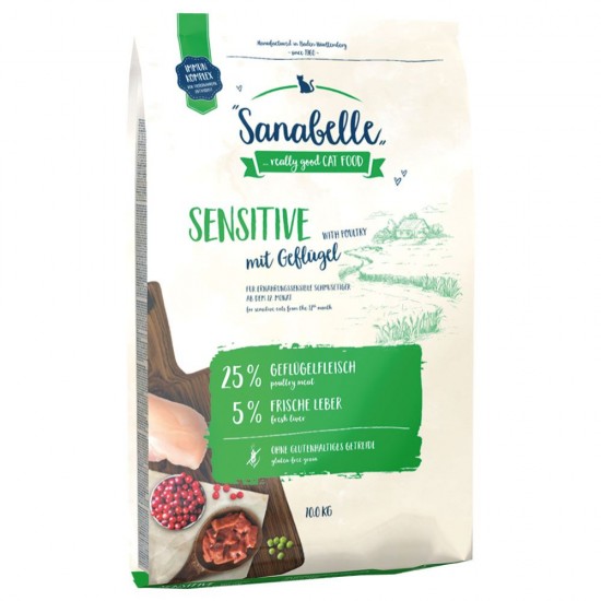 Sanabelle Sensitive с птицей сухой корм для чувствительных кошек 10кг